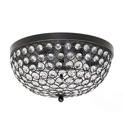 Elegant Designs 2 LT Elipse Crystal Flush Mount