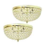 Elegant Designs 2 LT Elipse Crystal Flush Mount 2PK