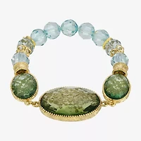 1928 Gold Tone Womens Green Stretch Bracelet