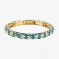 1928 Gold Tone Womens Crystal Stretch Bracelet