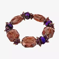 1928 Copper-Tone Womens Purple Stretch Bracelet