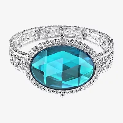1928 Silver Tone Womens Blue Stretch Bracelet