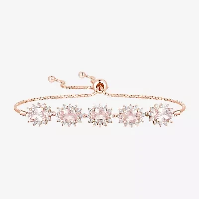 Gemstone 14K Gold Over Silver Oval Bolo Bracelet