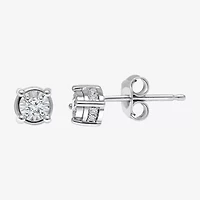 Tru Miracle /3 CT. T.W. Natural White Diamond Sterling Silver Round Stud Earrings
