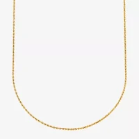 10K Gold 18 - 24 Inch Hollow Rope Chain Necklace
