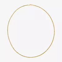 10K Gold 18 - 24 Inch Hollow Rope Chain Necklace