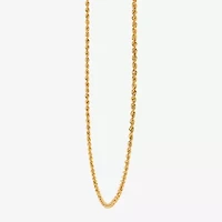 10K Gold 18 - 24 Inch Hollow Rope Chain Necklace