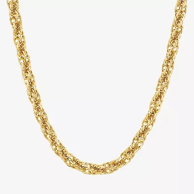 Unisex Adult 10K Gold 24 Inch Link Chain Necklace