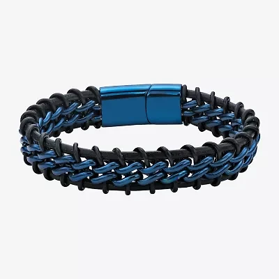 Mens Stainless Steel 8 1/2 Inch Solid Braid Chain Bracelet