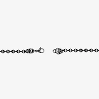 Mens Stainless Steel Skull Beaded Bracelet