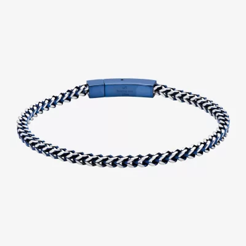 Mens Stainless Steel 9 Inch Solid Chain Bracelet
