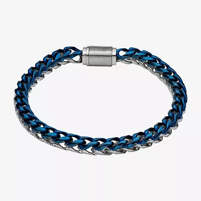 Mens Stainless Steel 9 Inch Solid Chain Bracelet