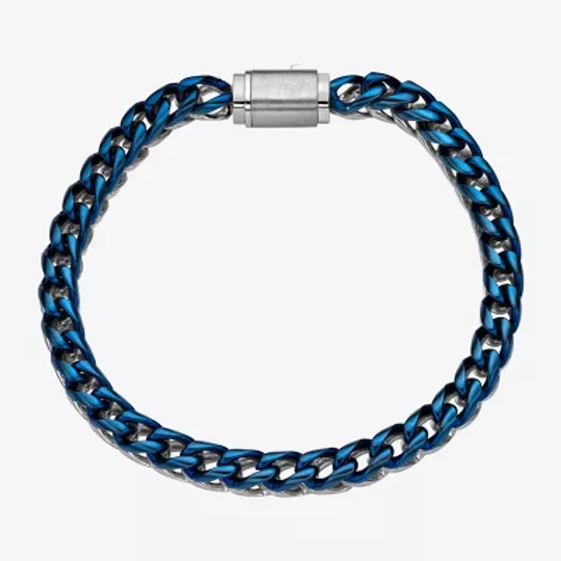 Mens Stainless Steel 9 Inch Solid Chain Bracelet