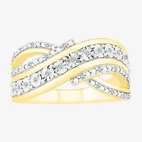 Womens 1/10 CT. T.W. Natural White Diamond 14K Gold Over Silver Band