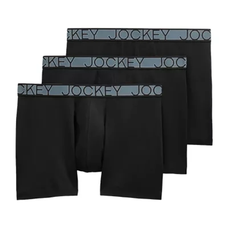 Jockey Active Microfiber Mens 3 Pack Boxer Briefs 9142