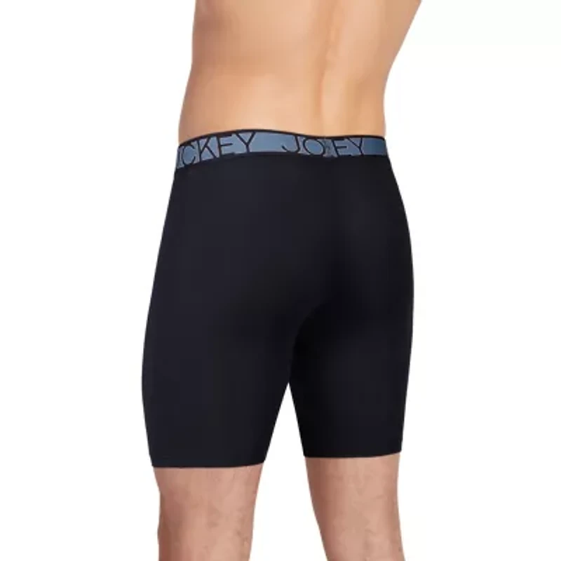 Jockey Active Microfiber Long Leg Mens 3 Pack Boxer Briefs 9143
