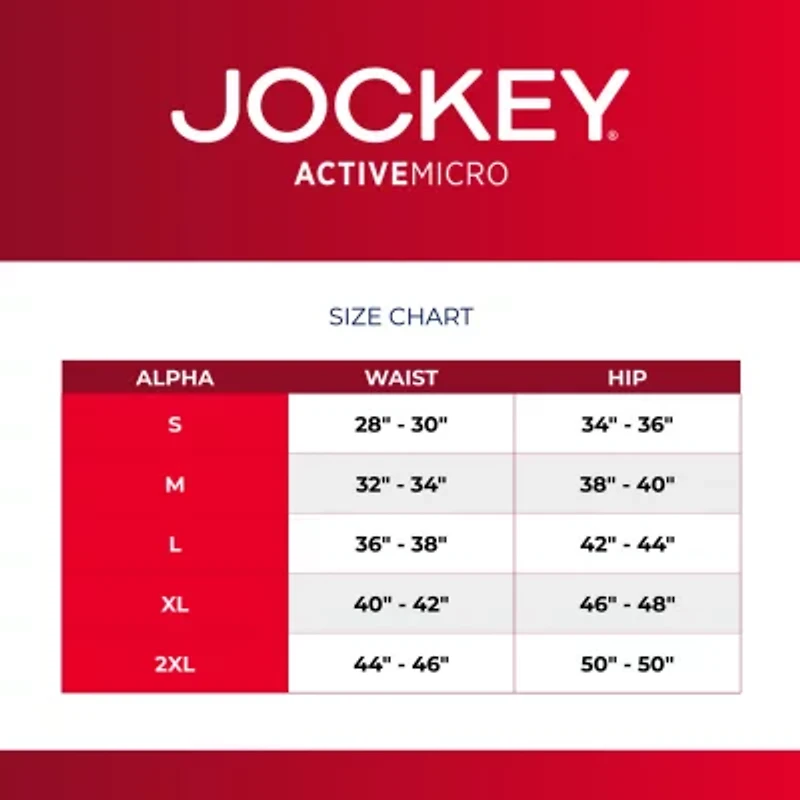 Jockey Active Microfiber Long Leg Mens 3 Pack Boxer Briefs 9143