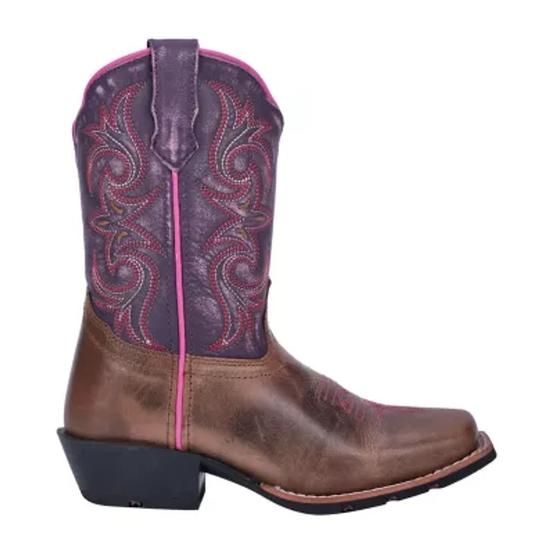 Dan Post Little & Big Kid Girls Majesty Stacked Heel Cowboy Boots