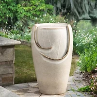 Glitzhome 21.25" Ceramic Pot Outdoor Fountains