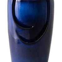 Glitzhome 29.25" Cobalt Blue Ceramic Pot Outdoor Fountains