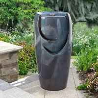 Glitzhome 29.25" Turquoise Ceramic Pot Outdoor fountain