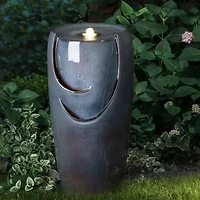 Glitzhome 29.25" Turquoise Ceramic Pot Outdoor fountain