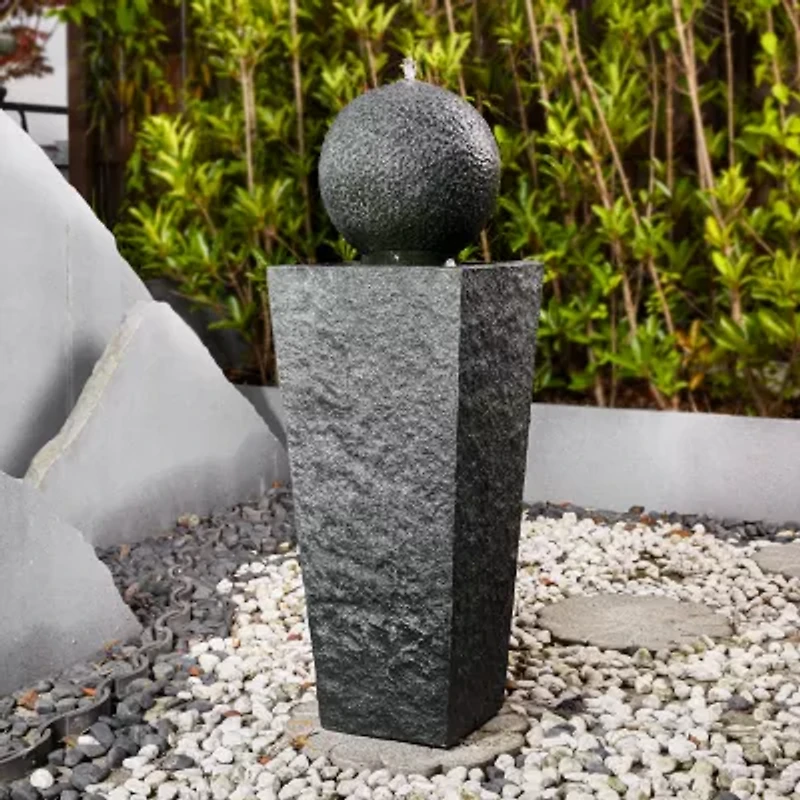 Glitzhome 40.25" Polyresin Sphere Outdoor Fountains