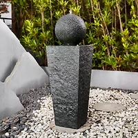 Glitzhome 40.25" Polyresin Sphere Outdoor Fountains