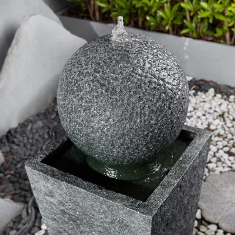 Glitzhome 40.25" Polyresin Sphere Outdoor Fountains