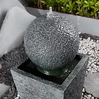 Glitzhome 40.25" Polyresin Sphere Outdoor Fountains
