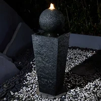 Glitzhome 40.25" Polyresin Sphere Outdoor Fountains