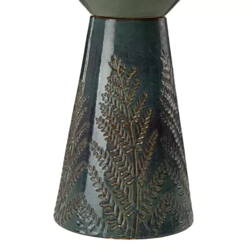 Glitzhome 27.5" Turquoise Ceramic Outdoor Fountains