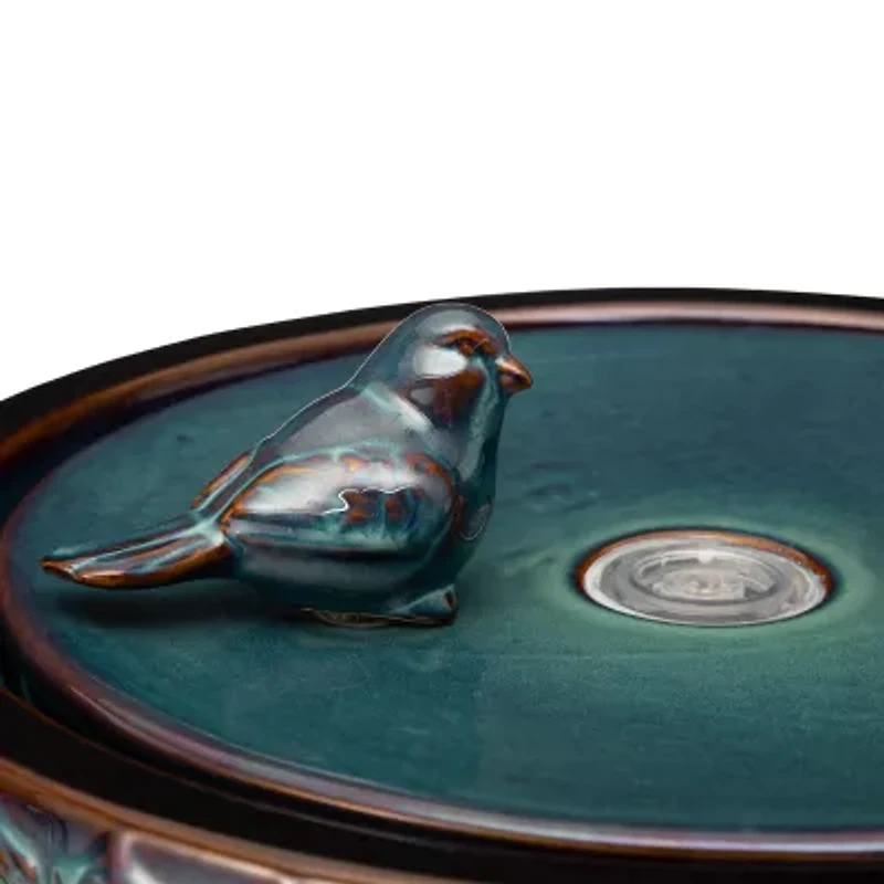 Glitzhome 14.75" Turquoise Ceramic Outdoor fountain
