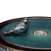 Glitzhome 14.75" Turquoise Ceramic Outdoor fountain