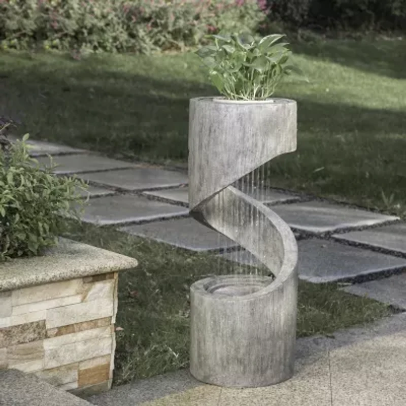 Glitzhome 31.25" Polyresin Curving Outdoor Fountains