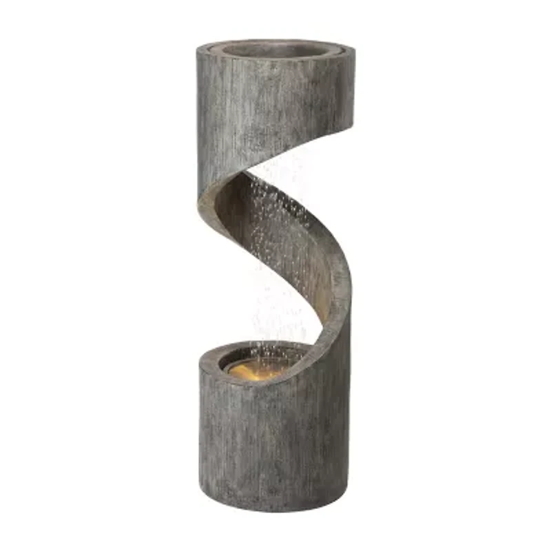 Glitzhome 40" Curving Shaped Polyresin Outdoor Fountains