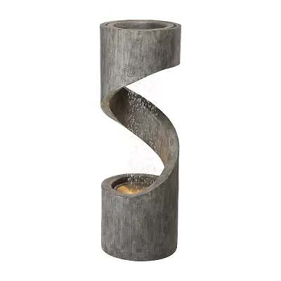Glitzhome 40" Curving Shaped Polyresin Outdoor Fountains