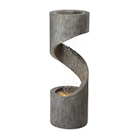 Glitzhome 40" Curving Shaped Polyresin Outdoor Fountains