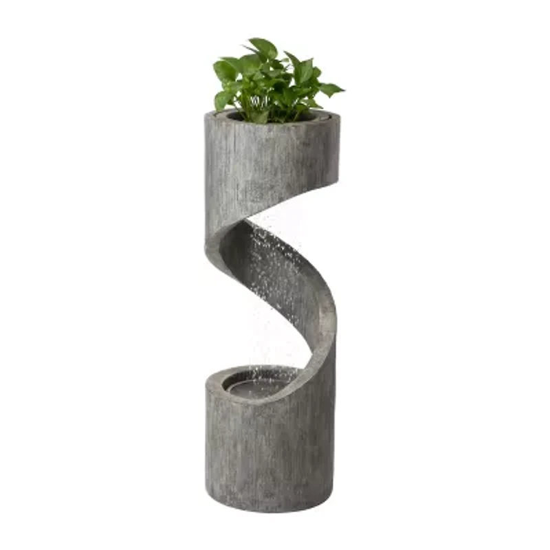 Glitzhome 40" Curving Shaped Polyresin Outdoor Fountains