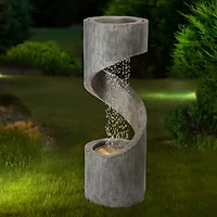 Glitzhome 40" Curving Shaped Polyresin Outdoor Fountains