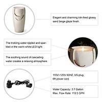 Glitzhome 29.25" Sand Beige Ceramic Pot Outdoor fountain