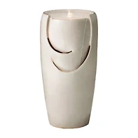 Glitzhome 29.25" Sand Beige Ceramic Pot Outdoor fountain