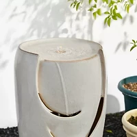 Glitzhome 29.25" Sand Beige Ceramic Pot Outdoor fountain