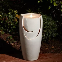 Glitzhome 29.25" Sand Beige Ceramic Pot Outdoor fountain