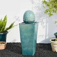 Glitzhome 35.75" Turquoise Ceramic Outdoor Fountains