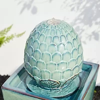 Glitzhome 35.75" Turquoise Ceramic Outdoor Fountains