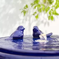 Glitzhome 27.5H Cobalt Blue Ceramic Outdoor Fountains
