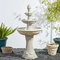 Glitzhome 45.25'H Terrazzo Resin 3-Tier Outdoor fountain
