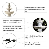 Glitzhome 45.25'H Terrazzo Resin 3-Tier Outdoor fountain
