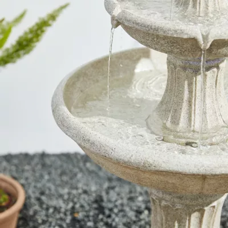 Glitzhome 45.25'H Terrazzo Resin 3-Tier Outdoor fountain